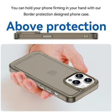 SKALO iPhone 15 Pro Läpinäkyvä TPU Metal Buttons Suojakuori - Harmaa