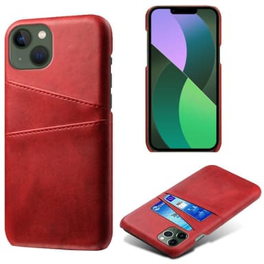 SKALO iPhone 15 PU-nahkainen Korttikotelo - Punainen