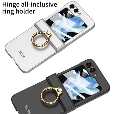 SKALO Samsung Z Flip5 GKK Flip Rengas kuori - Musta