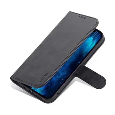 SKALO iPhone 15 Pro AZNS lompakkokotelo - Musta