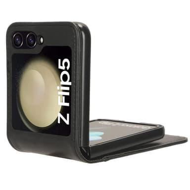 SKALO Samsung Z Flip5 PU-nahkainen Korttikotelo - Musta