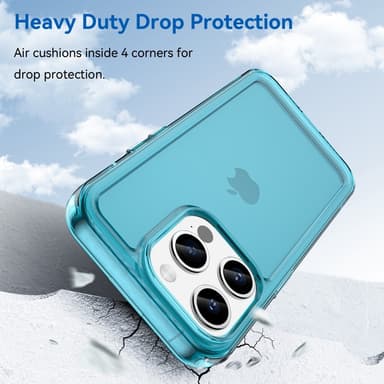SKALO iPhone 15 Pro Läpinäkyvä TPU Metal Buttons Suojakuori - Turkoosi