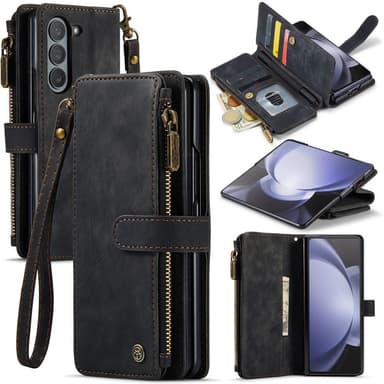 CaseMe Samsung Z Fold5 CaseMe Big Wallet Lompakkokotelo - Musta