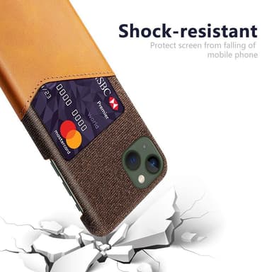 SKALO iPhone 15 Plus Premium PU Nahka kortinhaltija Suojakuori - Ruskea
