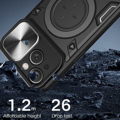 SKALO iPhone 15 Armor hybridi magnetrengas kameran liukusäädin - Punainen