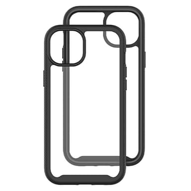 SKALO iPhone 15 Plus Iskunkestävä Clear Hybridi Suojakuori - Musta