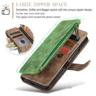 CaseMe Samsung Z Fold5 CaseMe Big Wallet Lompakkokotelo - Ruskea