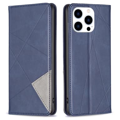 iPhone 15 Pro BINFEN COLOR Kohokuvioitu Lompakkokotelo - Sininen
