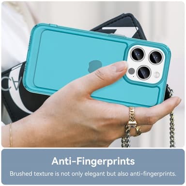 SKALO iPhone 15 Pro Läpinäkyvä TPU Metal Buttons Suojakuori - Turkoosi