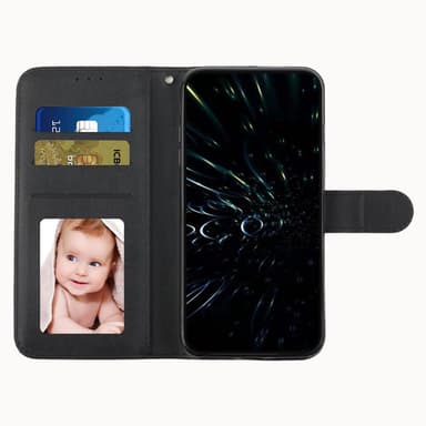 SKALO iPhone 15 Pro Embossed Triangle Lompakkokotelo - Musta
