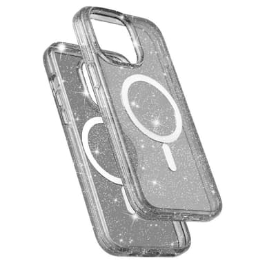 SKALO iPhone 15 Pro Max Glitter Magnetic Ring TPU Suojakuori - Musta