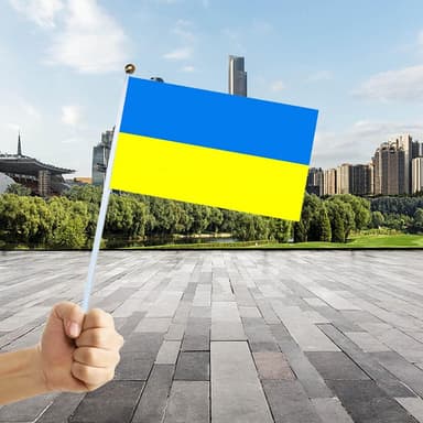 Kädessä pidettävä Ukrainan lippu 14 × 21 cm polyesteri Sininen/keltainen