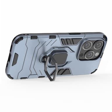 SKALO iPhone 15 Pro Max Armor Hybridi metallirengas kuori - Sininen
