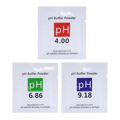 15 pakkauksen puskurijauhe pH-mittarille 4,0 / 6,86 / 9,18