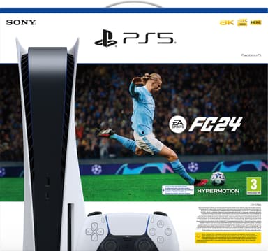 PlayStation 5 + EA SPORTS FC 24 pakkaus