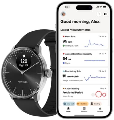 Withings ScanWatch Light hybridiälykello 37 mm (musta)