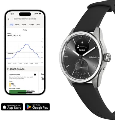Withings ScanWatch 2 hybridiälykello 42 mm (musta)