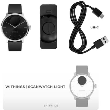 Withings ScanWatch Light hybridiälykello 37 mm (musta)
