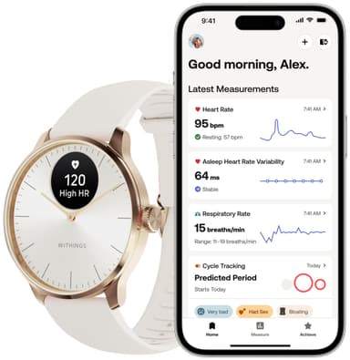 Withings ScanWatch Light hybridiälykello 37 mm (ruusukulta)
