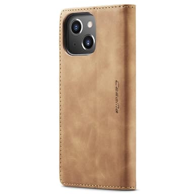 CASEME Retro Lompakkokotelo iPhone 15 Plus - Ruskea