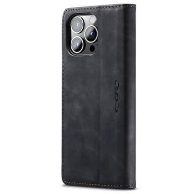 CASEME Retro Lompakkokotelo iPhone 15 Pro Max - Musta