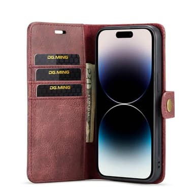 Lompakkokotelo DG-Ming 2i1 Apple iPhone 15 Pro - Punainen