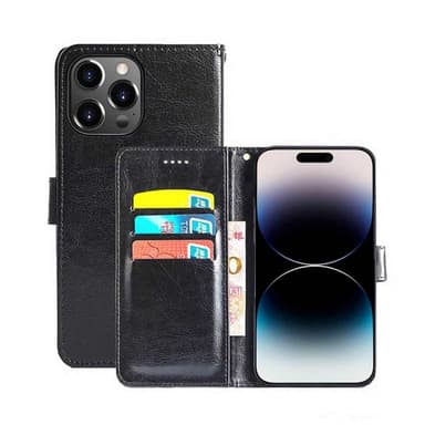 Lompakkokotelo 3-kortti Apple iPhone 15 Pro Max - Musta