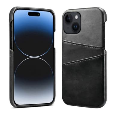 Retro kuori korttipaikalla Apple iPhone 15 - Musta