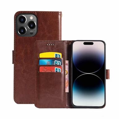 Lompakkokotelo 3-kortti Apple iPhone 15 Pro Max - Ruskea