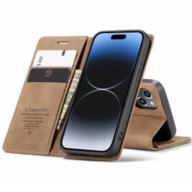 CaseMe Smart Magnet FlipCase Apple iPhone 15 Plus - Ruskea