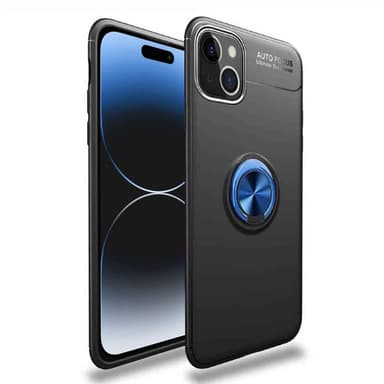 Slim Ring kuori Apple iPhone 15 Plus - Musta/sininen