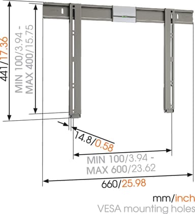 Vogels Thin 305 seinäteline 40-65"