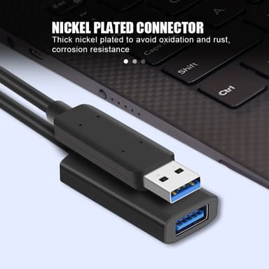 NÖRDIC Active 5m USB3.2 10Gbps USB-A jatkokaapeli Xboxille, PS5:lle, Oculukselle, tulostimelle, skannerille, Playstationille, VR USB-jatkokaapelille