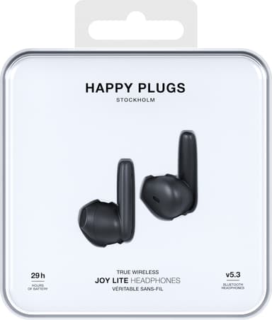 Happy Plugs Joy Lite täysin langattomat in-ear kuulokkeet (musta)