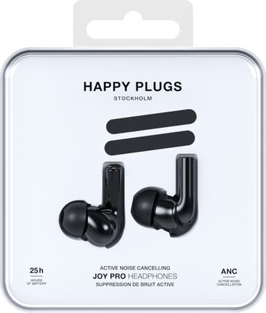 Happy Plugs Joy Pro täysin langattomat in-ear kuulokkeet (musta)