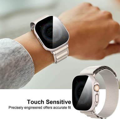 INF Yksityinen suojakotelo karkaistun lasin näytönsuojalla Apple Watch 9:lle Hopea 49 mm