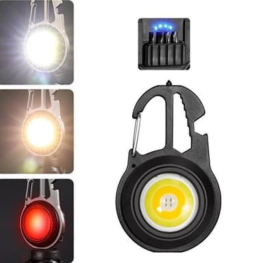 Stark ficklampa med magnet, karbinhake och skruvmejsel