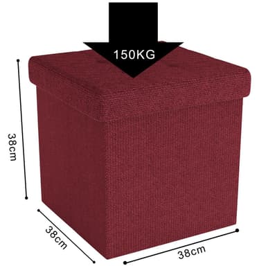 Taitettava Jakkara 38x38x38 cm Jalkatuki (punainen)