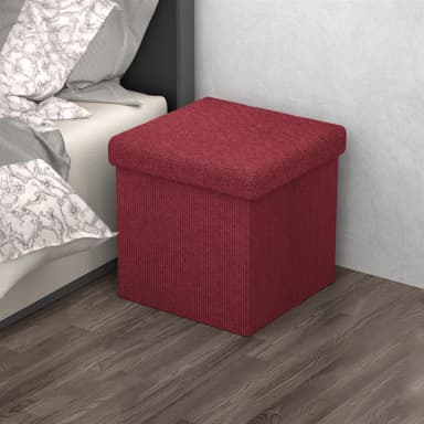 Taitettava Jakkara 38x38x38 cm Jalkatuki (punainen)