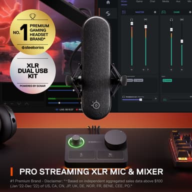 SteelSeries Alias mikrofoni + XLR mikseri striimaukseen