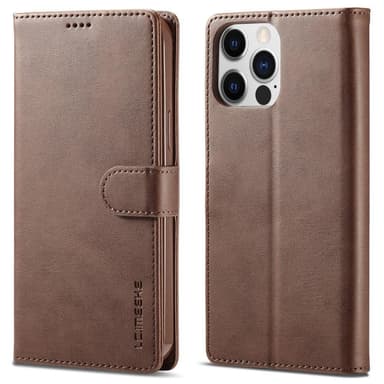 LC.IMEEKE Lompakkokotelo iPhone 15 Pro Maxille - Kahvi