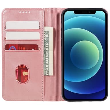 Lompakkoteline puhelimen kotelo iPhone 15 kännykkäsuojukselle - ruusukulta