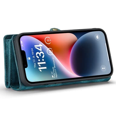 CASEME iPhone 15 Plus 2-in-1 lompakkopuhelimen kuori - sininen
