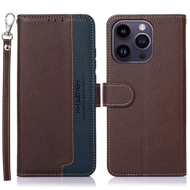 KHAZNEH puhelimen kansi iPhone 15 Pro - ruskea/sininen