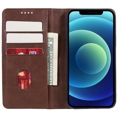 Lompakkoteline puhelimen kotelo iPhone 15 Plus -kännykkäsuojukselle - Kahvi