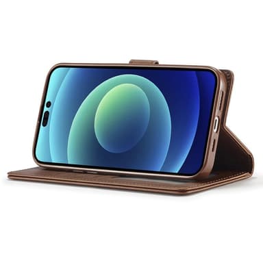 LC.IMEEKE Lompakkokotelo iPhone 15 Pro Maxille - Kahvi