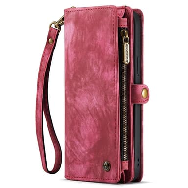 CASEME iPhone 15 Plus 2-in-1 Lompakon Puhelimen Kuori - Punainen