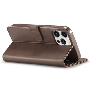 LC.IMEEKE Lompakkokotelo iPhone 15 Pro Maxille - Kahvi