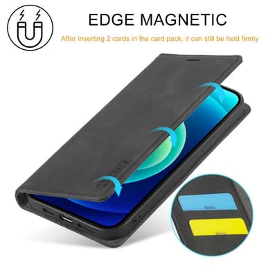 LC.IMEEKE Magneettinen puhelinkotelo iPhone 15 Pro Max -telineen lompakon suojukselle