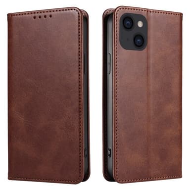 Lompakkoteline puhelimen kotelo iPhone 15 Plus -kännykkäsuojukselle - Kahvi